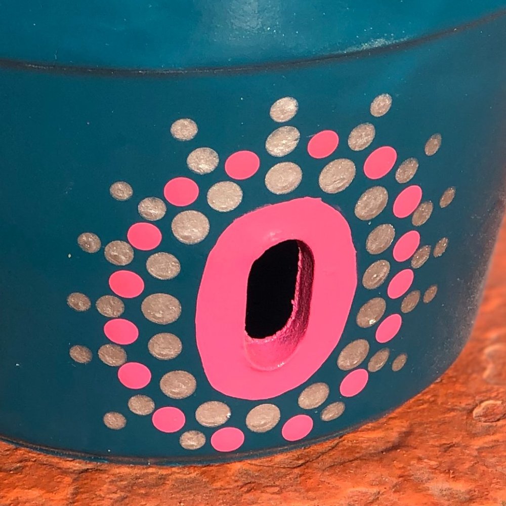 Spaced Out in Satin Peacock Blue (6” Orchid Pot) - Picture 3 of 4